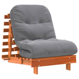 vidaXL Futonsofa med madrass voksbrun 70x206x11 cm heltre furu