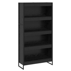 vidaXL Bokskap 80 x 30 x 155 cm Konstruert tre Svart Eik