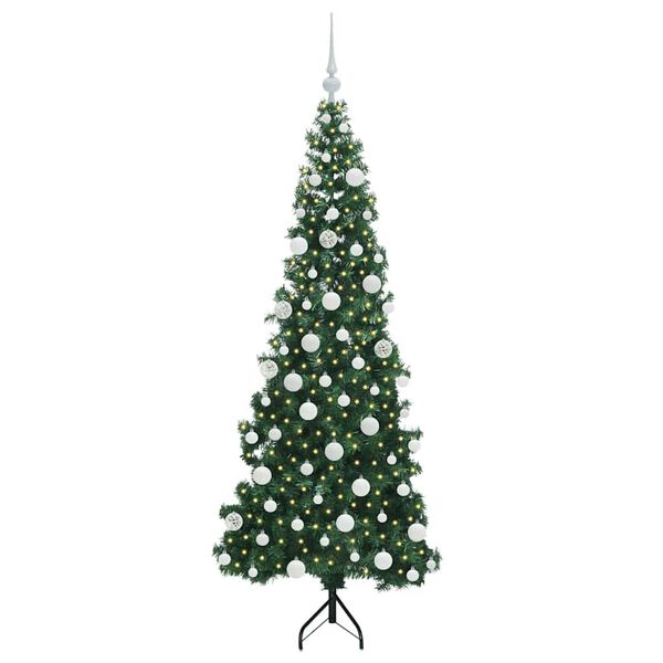 vidaXL Hj&oslash;rne Kunstig Jul Tre med 300 LED gr&oslash;nn 180 cm PVC og metall