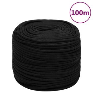 vidaXL Arbeidstau svart 10 mm 100 m polyester