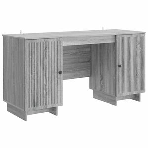 vidaXL Skrivebord Gr&aring; Sonoma Konstruert tre 142,5 x 50 x 75 cm