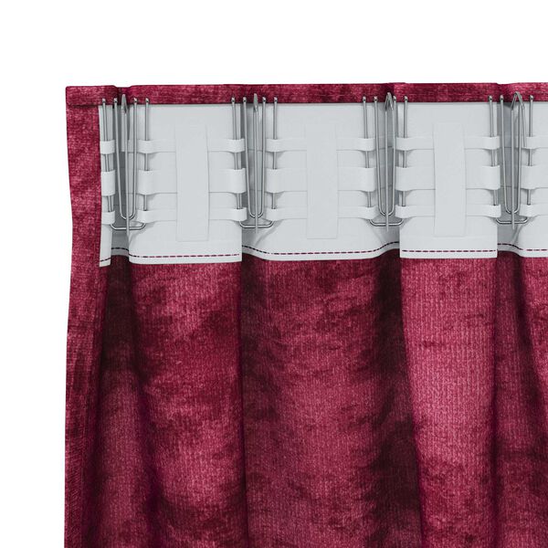 vidaXL Fl&oslash;yel Gardiner med gardiner 2 pcs Vinr&oslash;d 225 x 140 cm Fl&oslash;yel