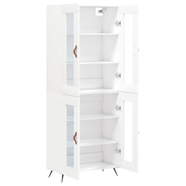 vidaXL Highboard hvit 69,5x34x180 cm konstruert tre