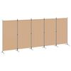 vidaXL 5-panel romdeler Beige 433 x 180 cm Stoff