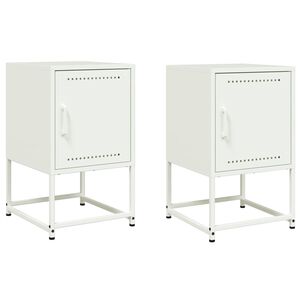 vidaXL Nattbord 2 stk hvit 36x39x60,5 cm st&aring;l