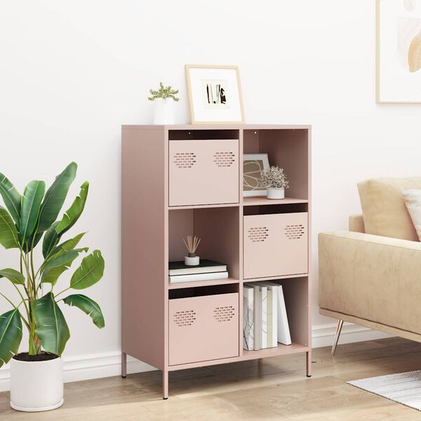 vidaXL Highboard rosa 68x39x103,5 cm stål