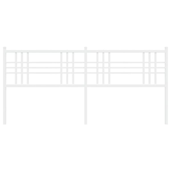 vidaXL Sengegavl i metall hvit 200 cm