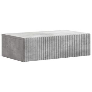 vidaXL Vegghengt Sidebord Betonggr&aring; 59 x 34,5 x 17 cm Konstruert tre