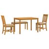 vidaXL Spisestuesett 4 stk. Beige Massivt Eiketre