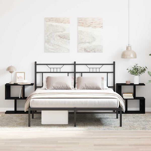 vidaXL Nattbordskap 2 pcs Svart Eik 50 x 30 x 51,5 cm Konstruert tre