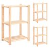 vidaXL Lagringshyller 3 etasjer 3 stk 60x38x90cm heltre furu 150kg