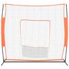 vidaXL Baseballnett oransje og svart 219x107x212 cm st&aring;l og polyester