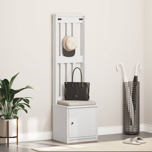 vidaXL Halltre SANDNES hvit 45x40x159,5 cm heltre furu