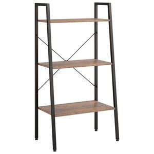 vidaXL Gulvhylle 3 etasjer lysebrun og svart 56x35x108 cm