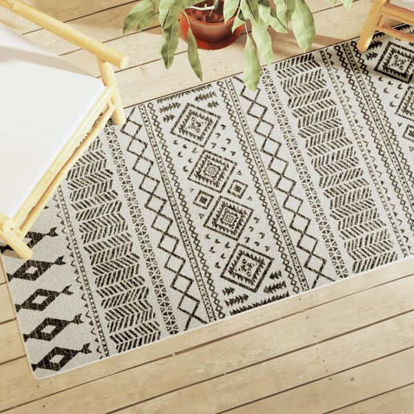 vidaXL Inne- og uteteppe kort luv flerfarget 80x300 cm sklisikkert