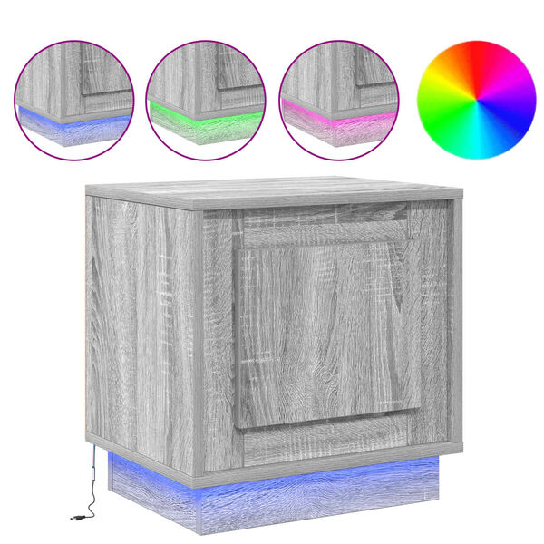 vidaXL Nattbordskap Gr&aring; 44 x 34,5 x 45 cm Konstruert tre