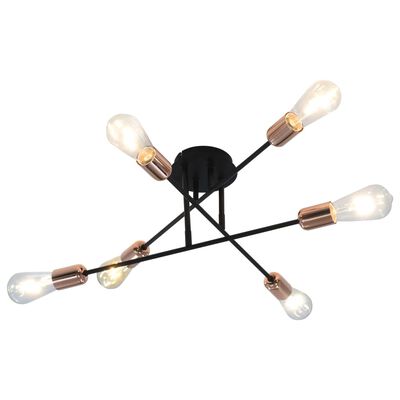 vidaXL Taklampe med glødelyspære 2 W svart og kobber E27
