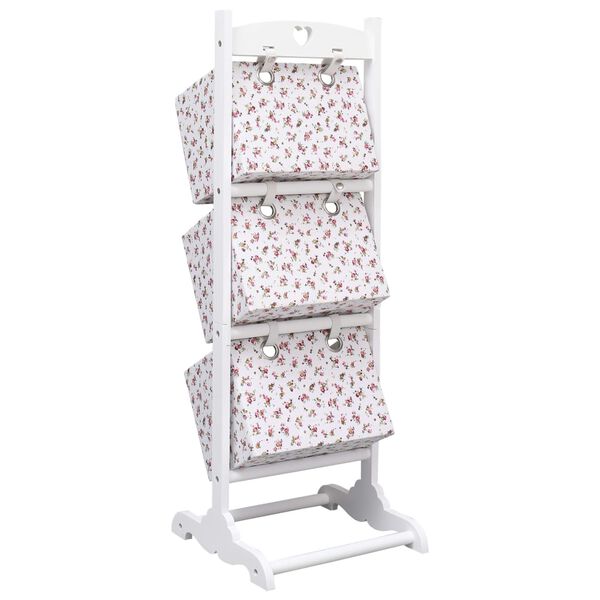 vidaXL Kurvstativ med 3 kurver blomster 35x35x102 cm tre