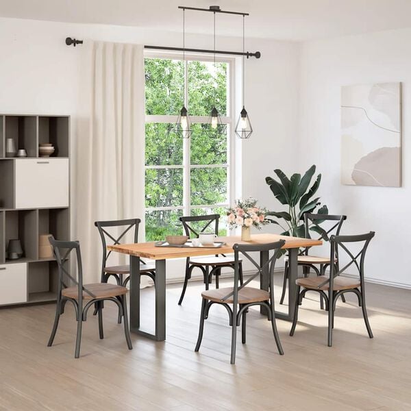 vidaXL Spisebordben U-formet 2 stk antrasitt 50x(72-73) cm st&aring;l