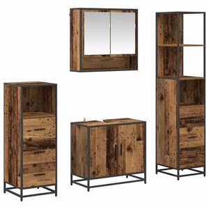 vidaXL Baderomsinnredningssett 4 stk. Gamle tre 65 x 33 x 60 cm