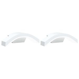 vidaXL Veggmonterte LED-utelamper 2 stk hvit st&oslash;pt aluminium
