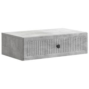vidaXL Vegghengt Sidebord Betonggr&aring; 59 x 34,5 x 17 cm Konstruert tre
