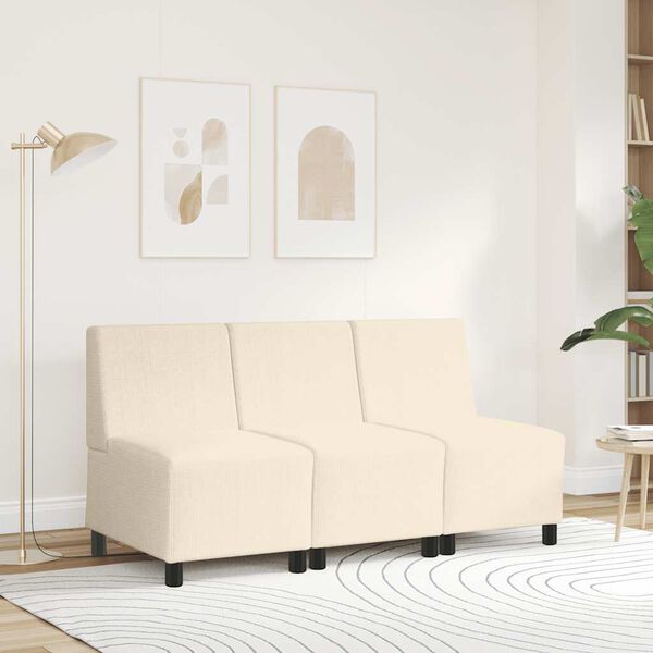 vidaXL | Modul Sofa Enhet Armfri | Krem 55 x 74 x 82 cm Kordfløyel