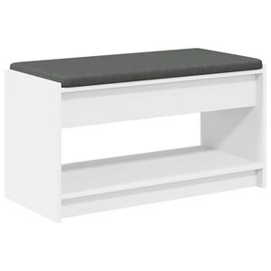 vidaXL Gangbenk Hvit 83 x 38 x 45 cm Konstruert treverk og stoff