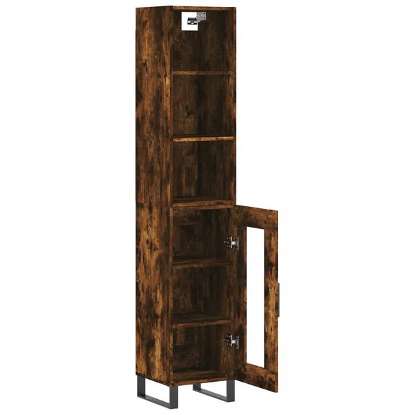 vidaXL Highboard r&oslash;kt eik 34,5x34x180 cm konstruert tre