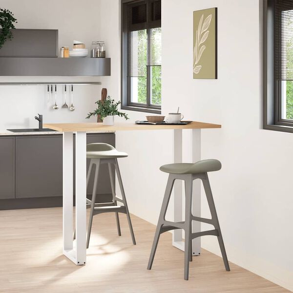 vidaXL Barbordben U-formet 2 stk hvit 40x(110-111) cm st&aring;l