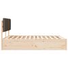 vidaXL Sengeramme med Polstret Hodegjerde Gråbrun 135 x 190 cm