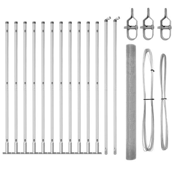 vidaXL Gjerde med innlegg. sølv 1.5 x 25 m Stål