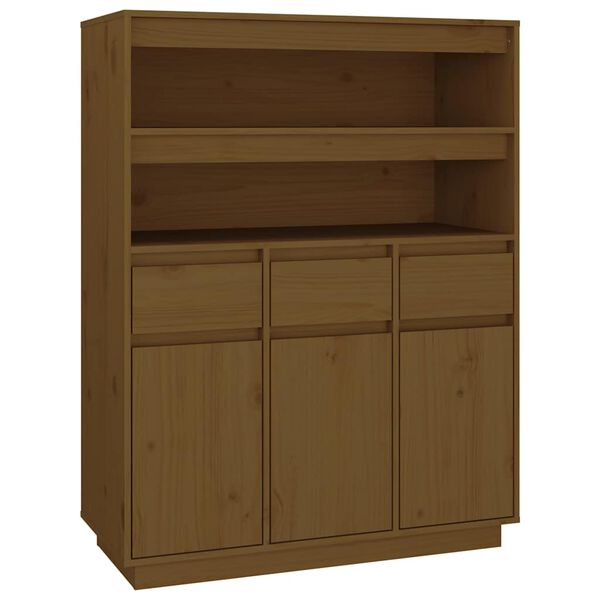vidaXL Highboard honningbrun 89x40x116,5 cm heltre furu