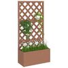 vidaXL Blomsterkasse med espalier brun 65x33x135 cm WPC