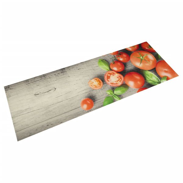vidaXL Kj&oslash;kkenteppe vaskbar Tomatoes 60x180 cm fl&oslash;yel