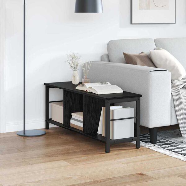 vidaXL Bokhylle Svart Eik 102 x 32 x 40,5 cm Konstruert tre