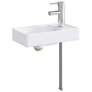 vidaXL Baderomsvask med kran og avl&oslash;p Krom 40,5 x 22,5 x 11,5 cm