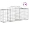 vidaXL Gabionkurver buede 50 stk 200x50x80/100 cm galvanisert jern