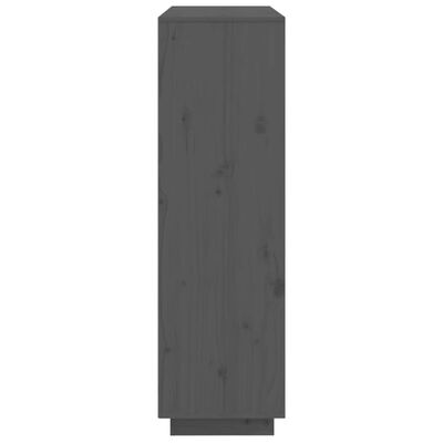 vidaXL Highboard grå 110,5x35x117 cm heltre furu