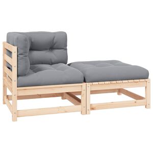 vidaXL Hagesofagruppe med puter 2 deler heltre furu