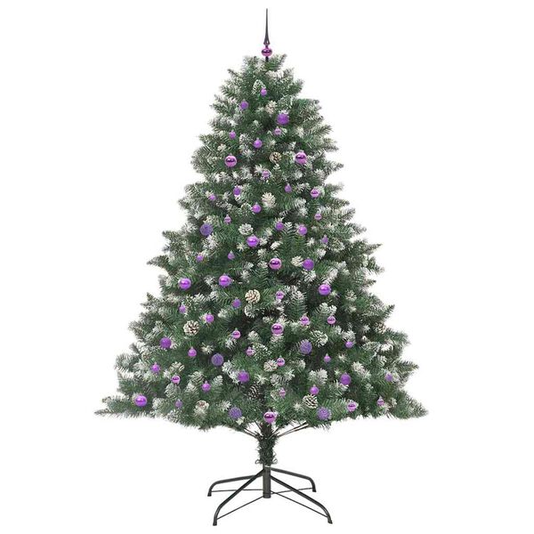 vidaXL Kunstig juletre med 300 LED gr&oslash;nn 240 cm PVC og plast og st&aring;l