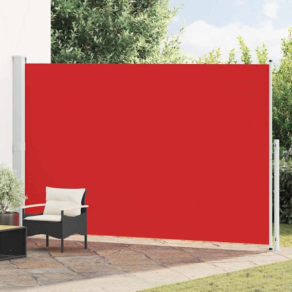 vidaXL Uttrekkbar sidemarkise 220x500 cm r&oslash;d