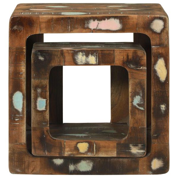 vidaXL TV Enheter 2 pcs Flerfarget 36 x 30 x 36 cm Massiv Reclaim Tre