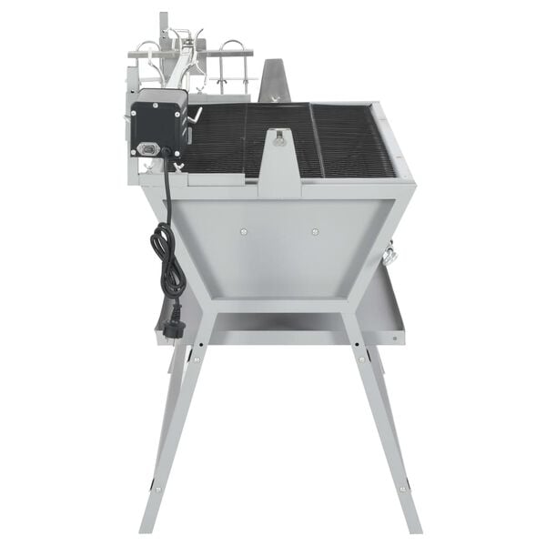 vidaXL Grill med grillspyd jern og rustfritt st&aring;l