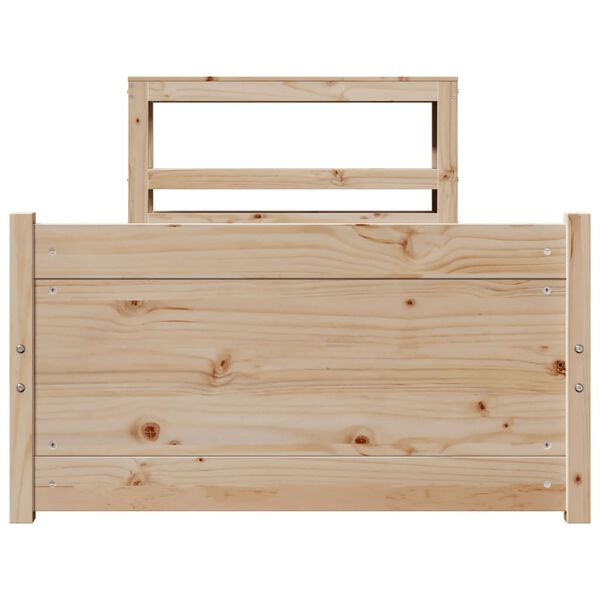 vidaXL Sengeramme med hodegavl 75x190 cm heltre furu