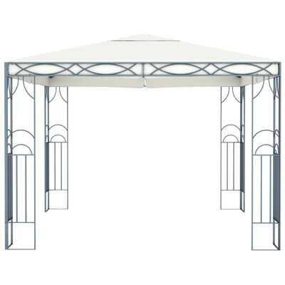 vidaXL Paviljong med LED-strenglys 300x300 cm krem