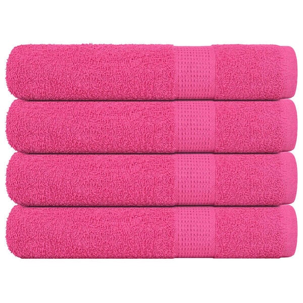 vidaXL Håndklær FROGN 4 stk rosa 100x200 cm 360 gsm