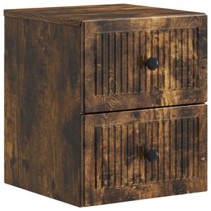 vidaXL Vegghengt Nattbord R&oslash;kt Eik 33 x 34,5 x 40 cm Konstruert tre