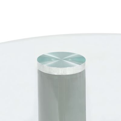 vidaXL Salongbord med rund glassflate 2 stk høyglans grå