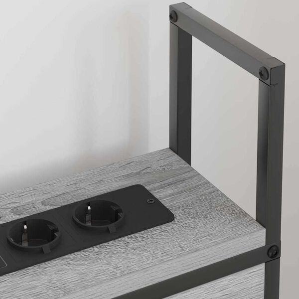 vidaXL Oppbevaringshodegjerde med Ladeplass Gr&aring; sonoma 83 x 15 x 98 cm